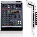 4 Channel Audio Mixer, 99 DSP Effects Sound Board Console | 4 Channel DJ Mixer for Recording & Streaming, USB Drive