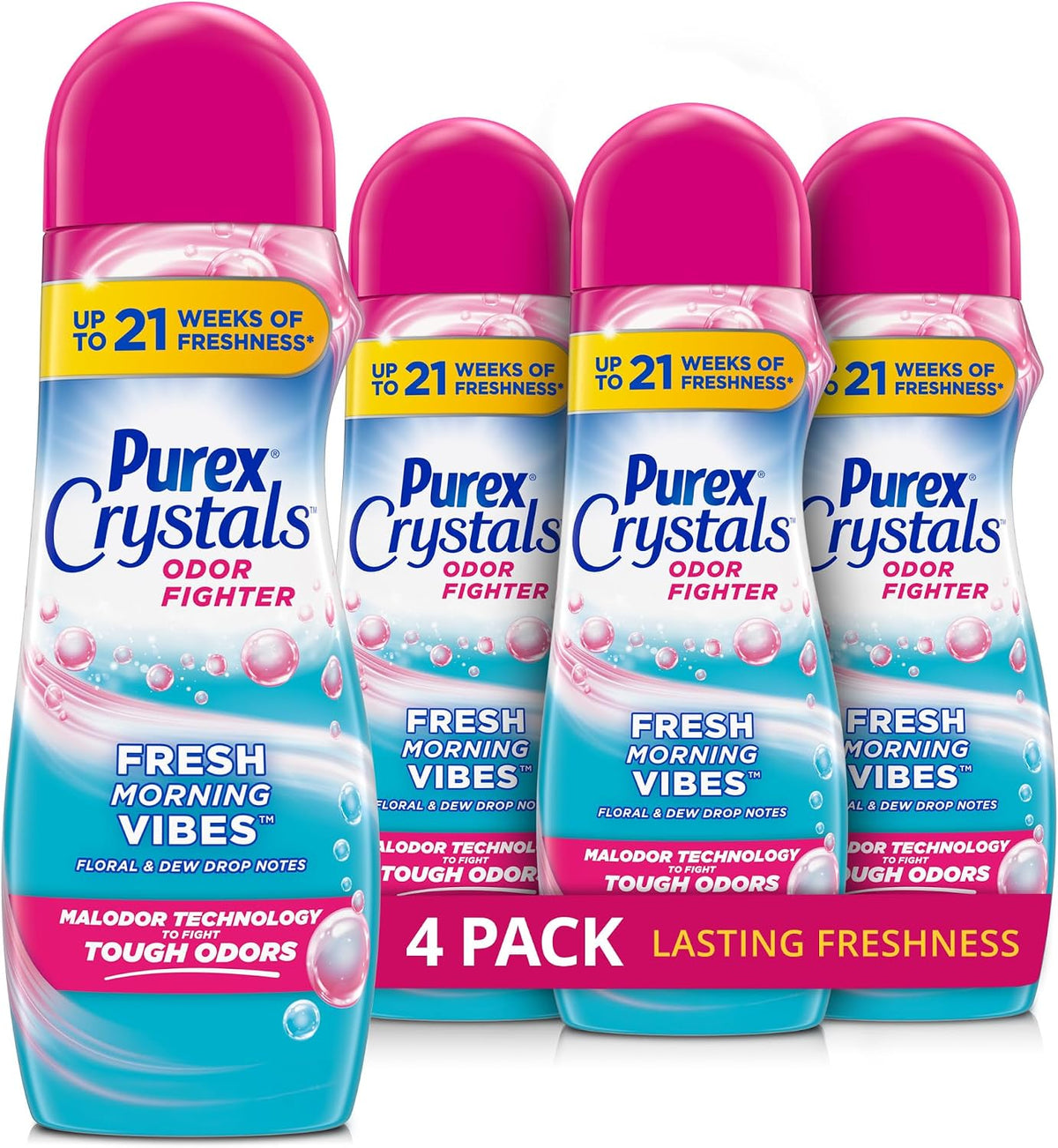 Crystals Fresh Vibes In-Wash Scent Booster, 21 Ounce, 4 Count