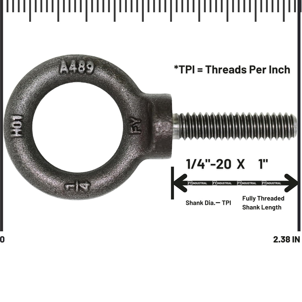 5 Pcs Lifting Shoulder Eye Bolts 1/4"-20 X 1
