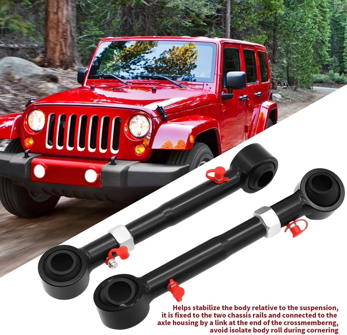 Nakkaa Front Sway Bar Links Compatible with Wrangler JK JKU 2007-2018
