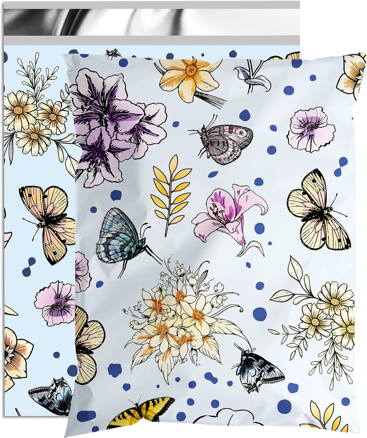Cute Poly Mailers 10x13 Inch 25 Pcs, Butterfly Blossom