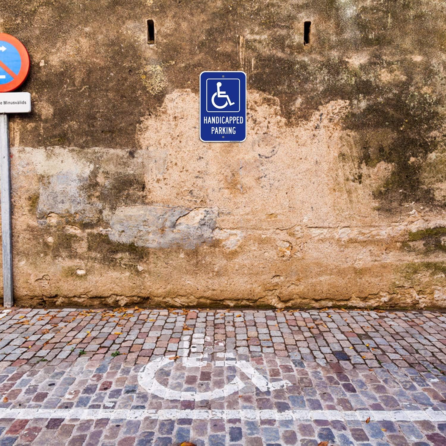 Handicap Parking Sign 2 Pack, Reserved Parking Sign, with Picture of Wheelchair Sign, 12" x 18" Engineer Grade