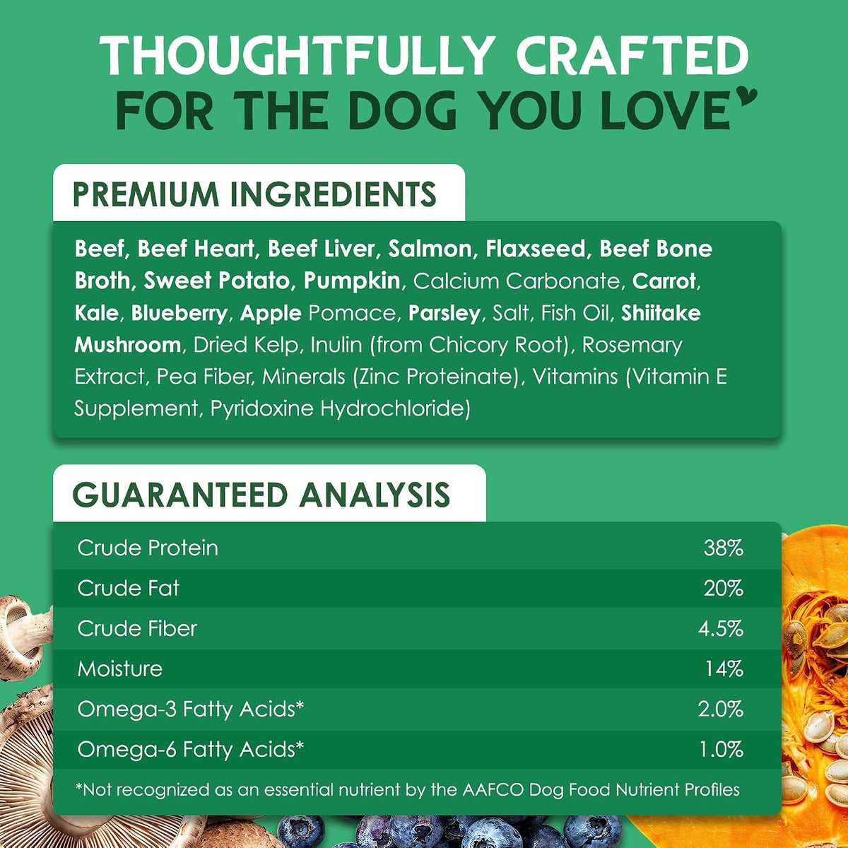 The Good List Air-Dried Dog Food, Premium Beef & Bone Broth for Dogs, Protein Rich & Grain-Free Nutrition, 1 Pound Bag