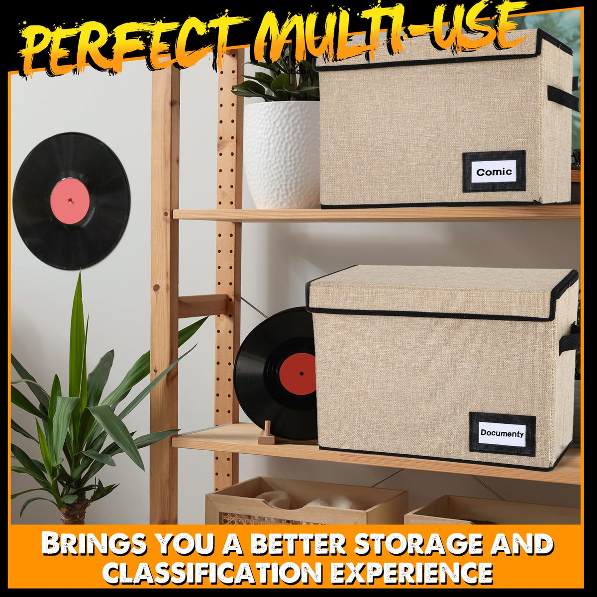 6 Pcs Comic Book Storage Boxes,Beige