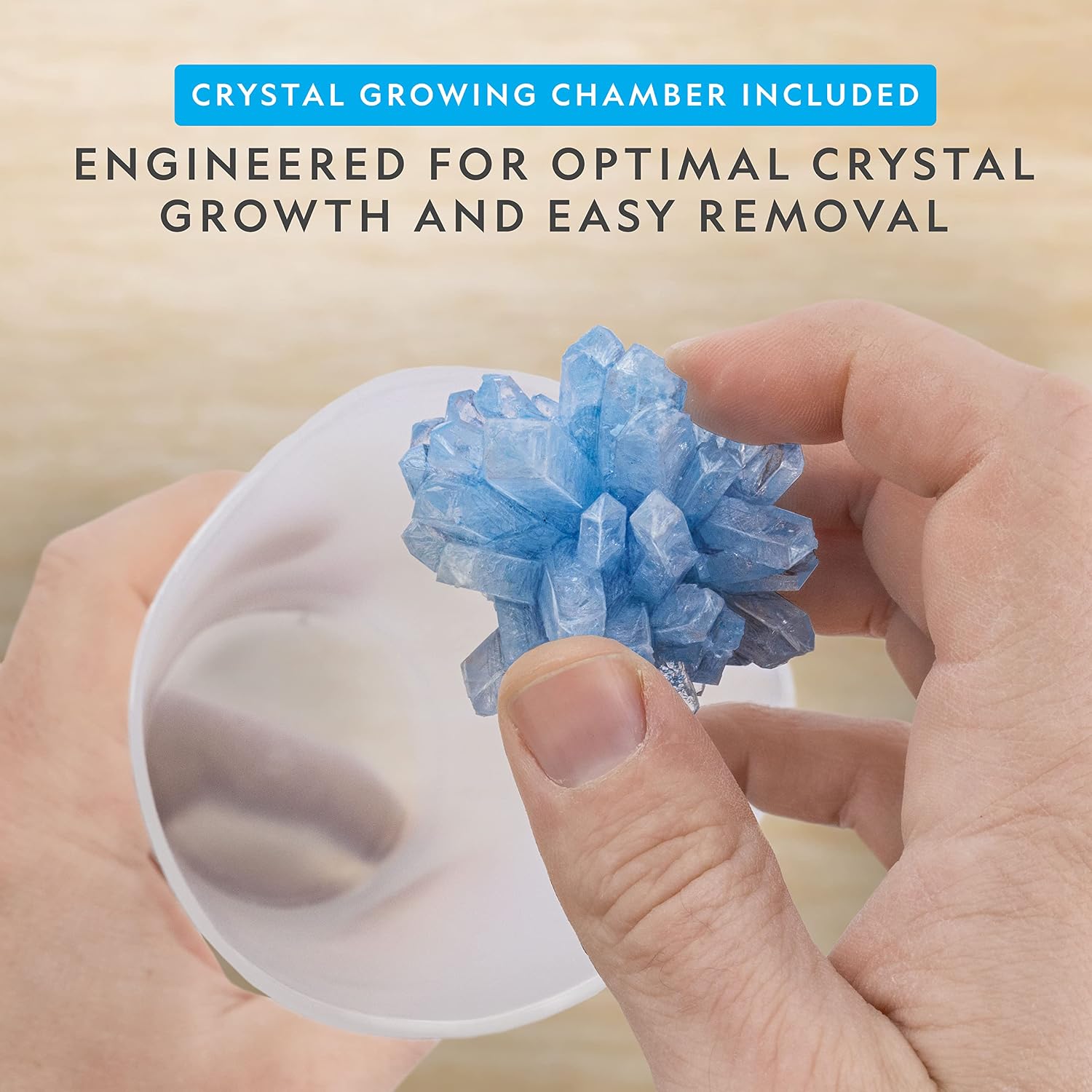 National Geographic Crystal Growing Kit with 3 Crystals for Kids Ages 8-12 | Grow 3 Vibrant Crystals, Light-Up Night