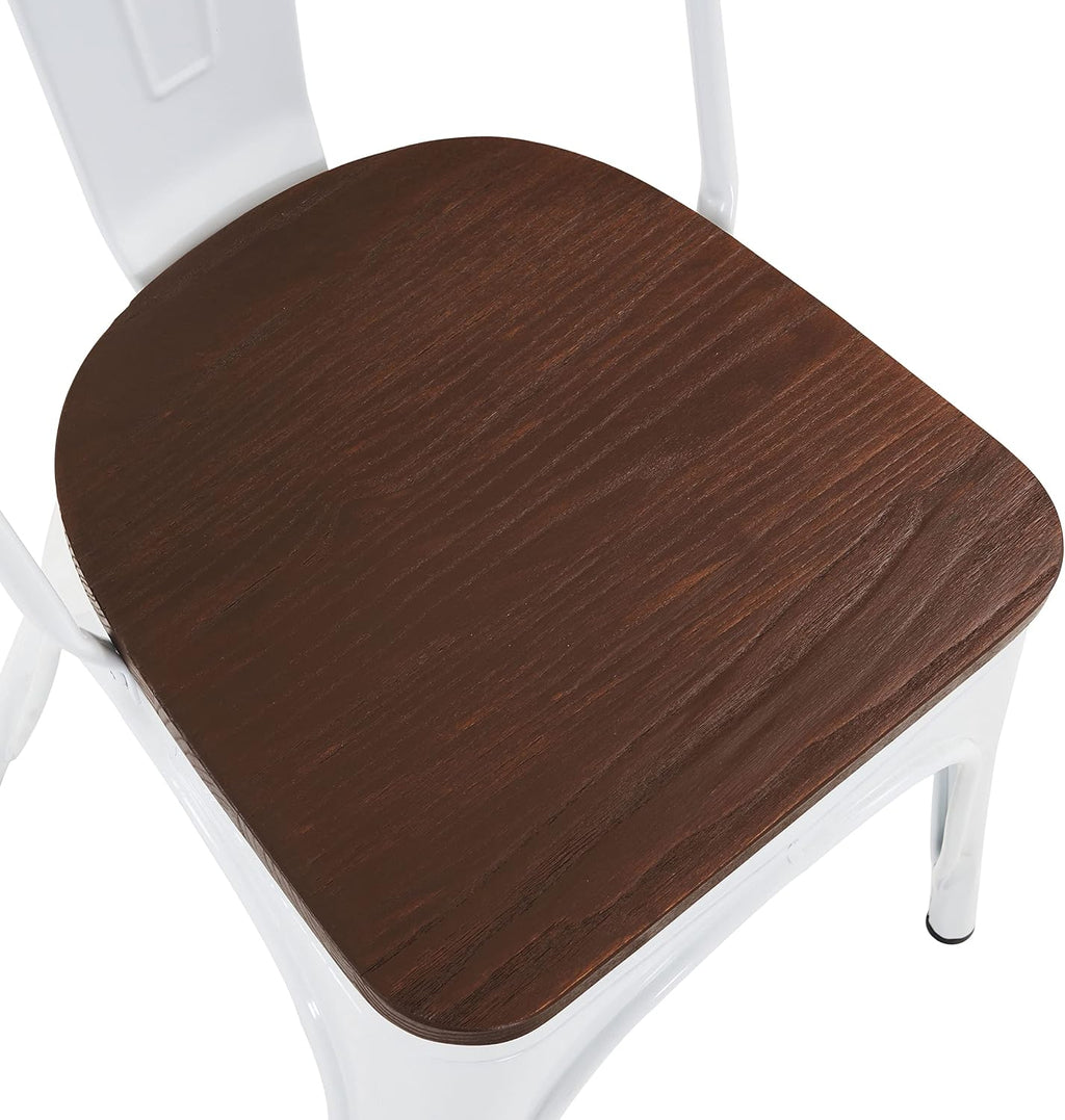 Metal Dining Chair Farmhouse Tolix Style for Kitchen Dining Room Café Restaurant Bistro Patio, 18 Inch, Stackable
