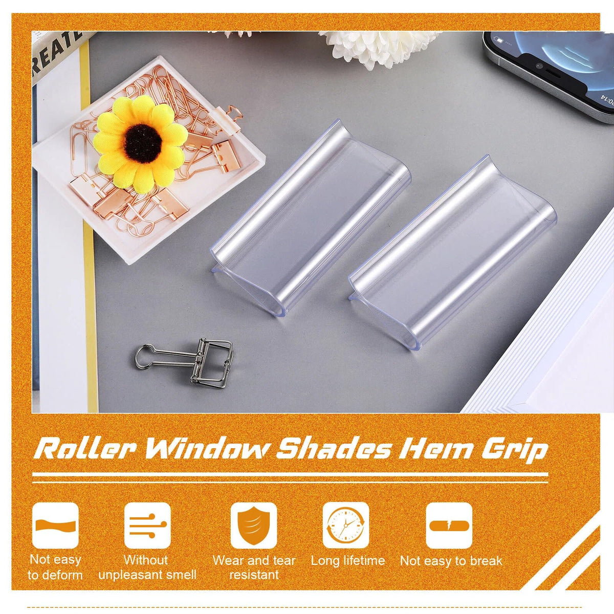 8 Pieces Plastic Shade Pulls for Roller Shades Handles, Clear