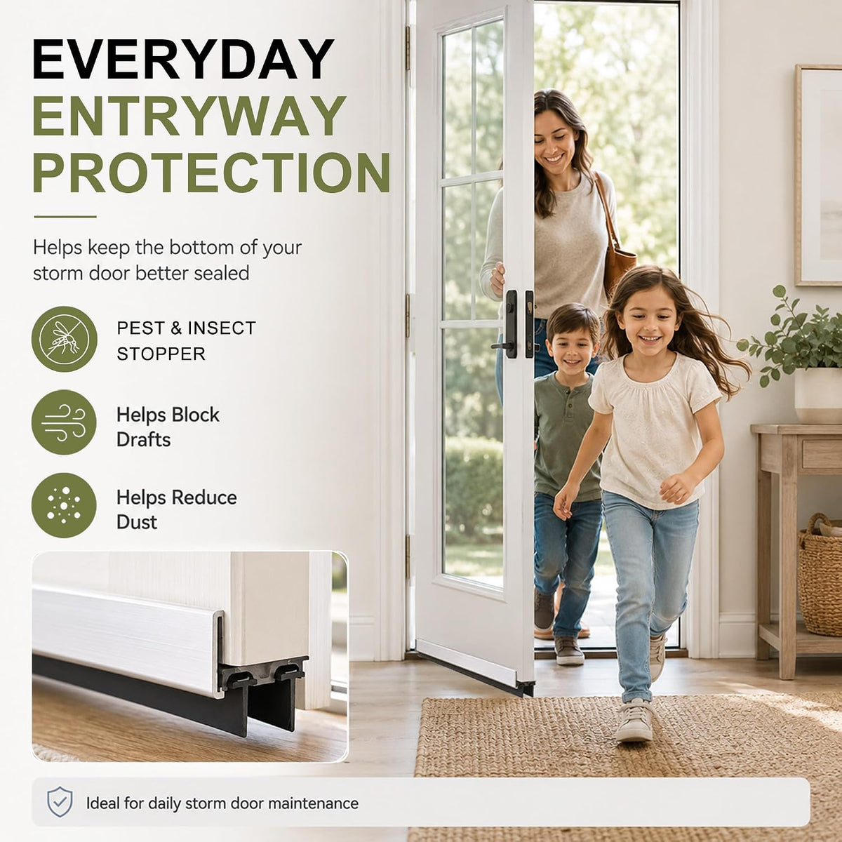 2-Pack Replacement for Andersen Storm Door Bottom Sweep,Black