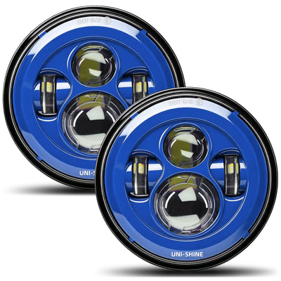 7 Inch Blue LED Headlights Fit for Jeep JK CJ TJ fit for Miata, Chevy S2