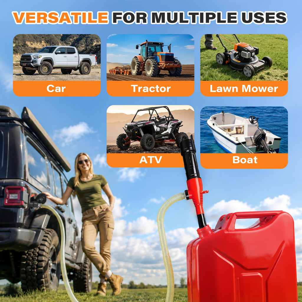 Fuel Transfer Pump Battery Powered, 2.4 GPM Electric Pump for Gasoline Red