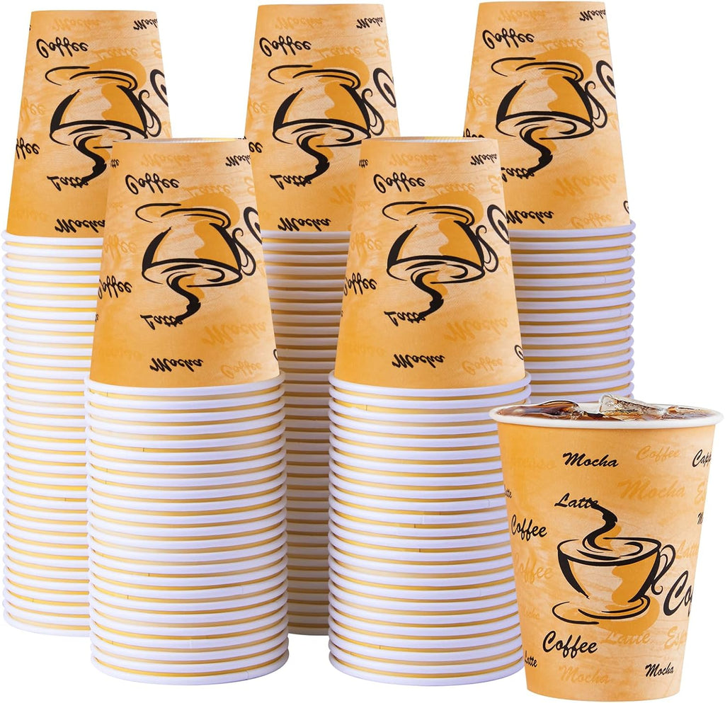 180 Pack 12 oz Coffee Cups, Disposable Paper Cups No Lids