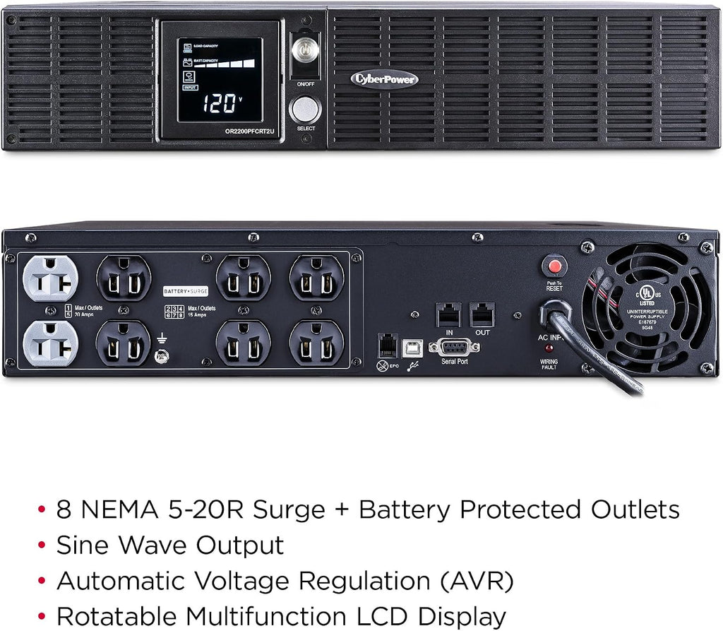 CyberPower OR2200PFCRT2U PFC Sinewave UPS Battery Backup