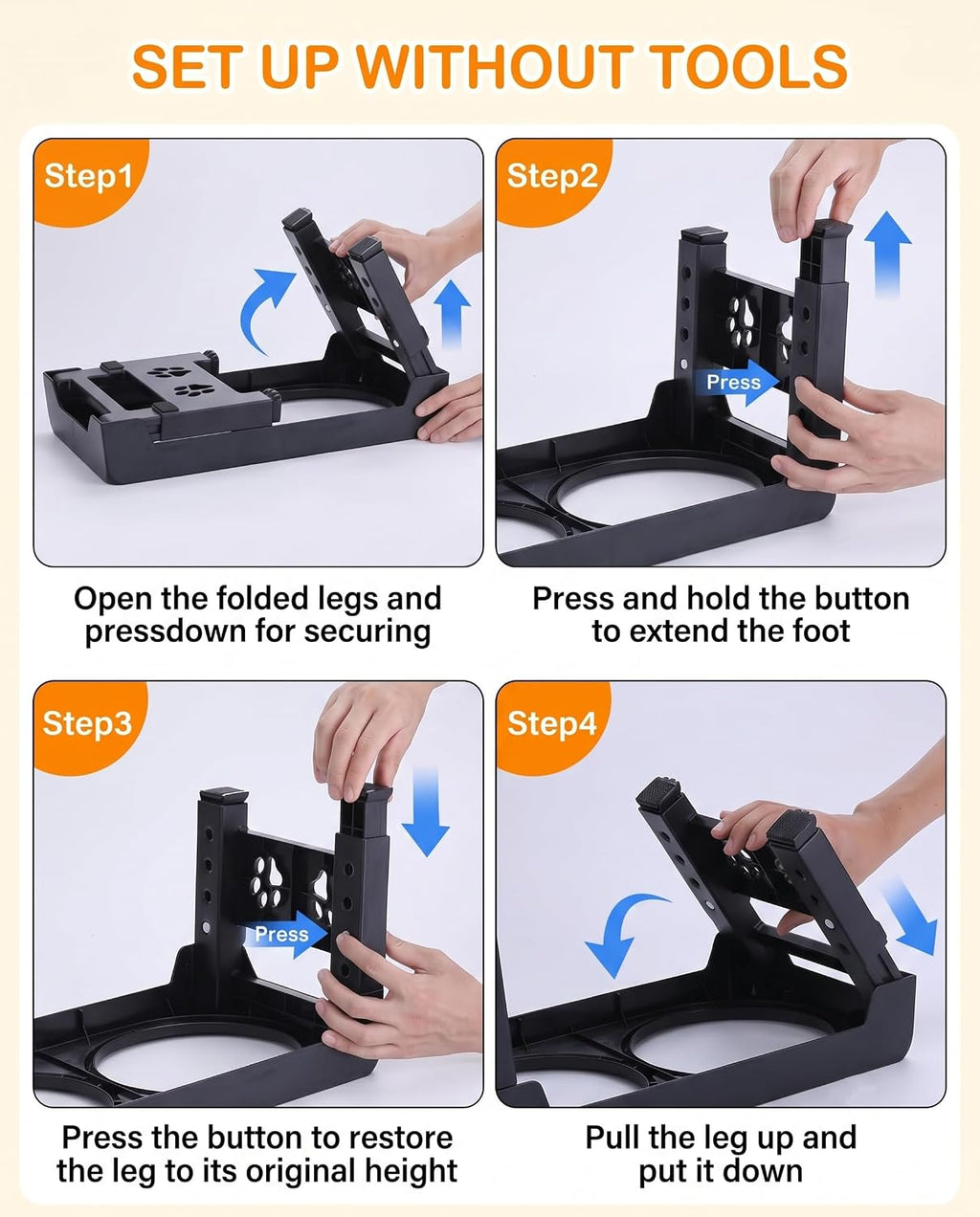 Collapsible Dog Bowls Raised Elevated Adjust Stand