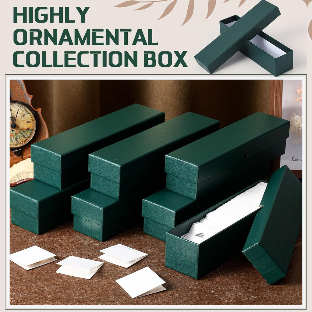 4 Pcs Coin Storage Box 2x2 Inch Flip Collectors Holders, Dark Green | Cardboard Holders for Coin Collection, Fits