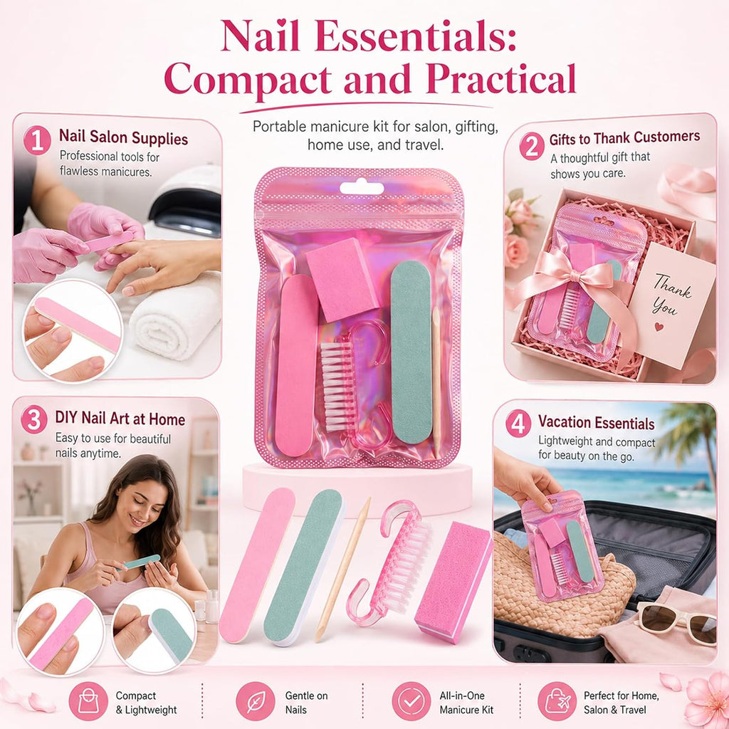 10 Packs Disposable Manicure Kit, 5 in 1 Nail Pedicure Kit