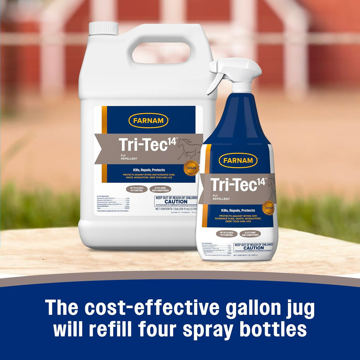 Tri-Tec 14 Fly Spray for Horses, Protects for Up to 14 Days, 128 oz