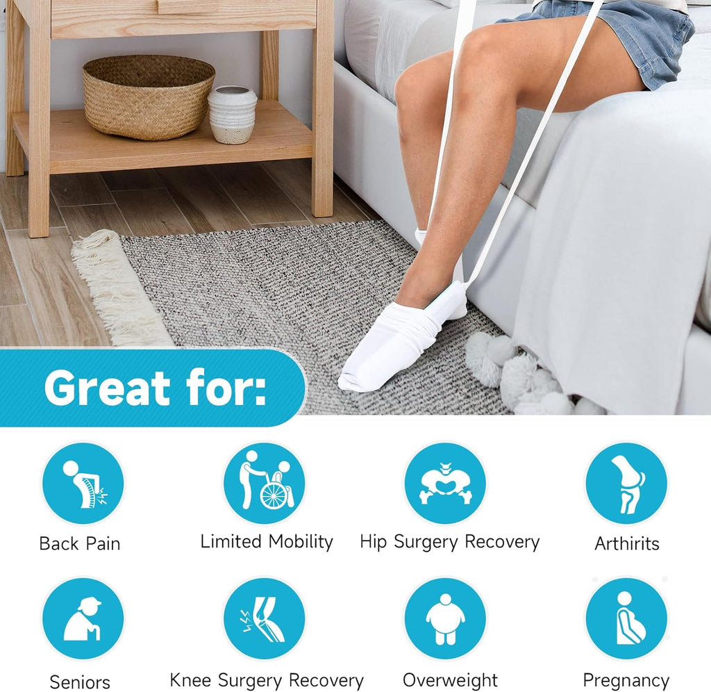 Sock Aid Tool and Pants Assist for Elderly, Disabled,Pregnant, Diabetics - Pulling Assist Device - Socks Helper