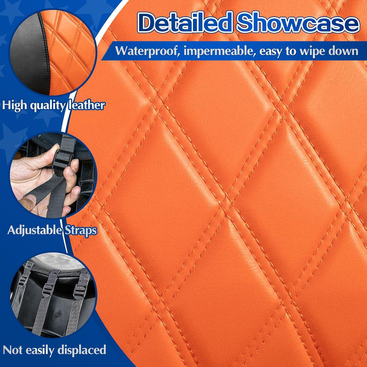 NOKINS Golf Cart Diamond Seat Covers 4-Piece for Yamaha Drive/Drive2