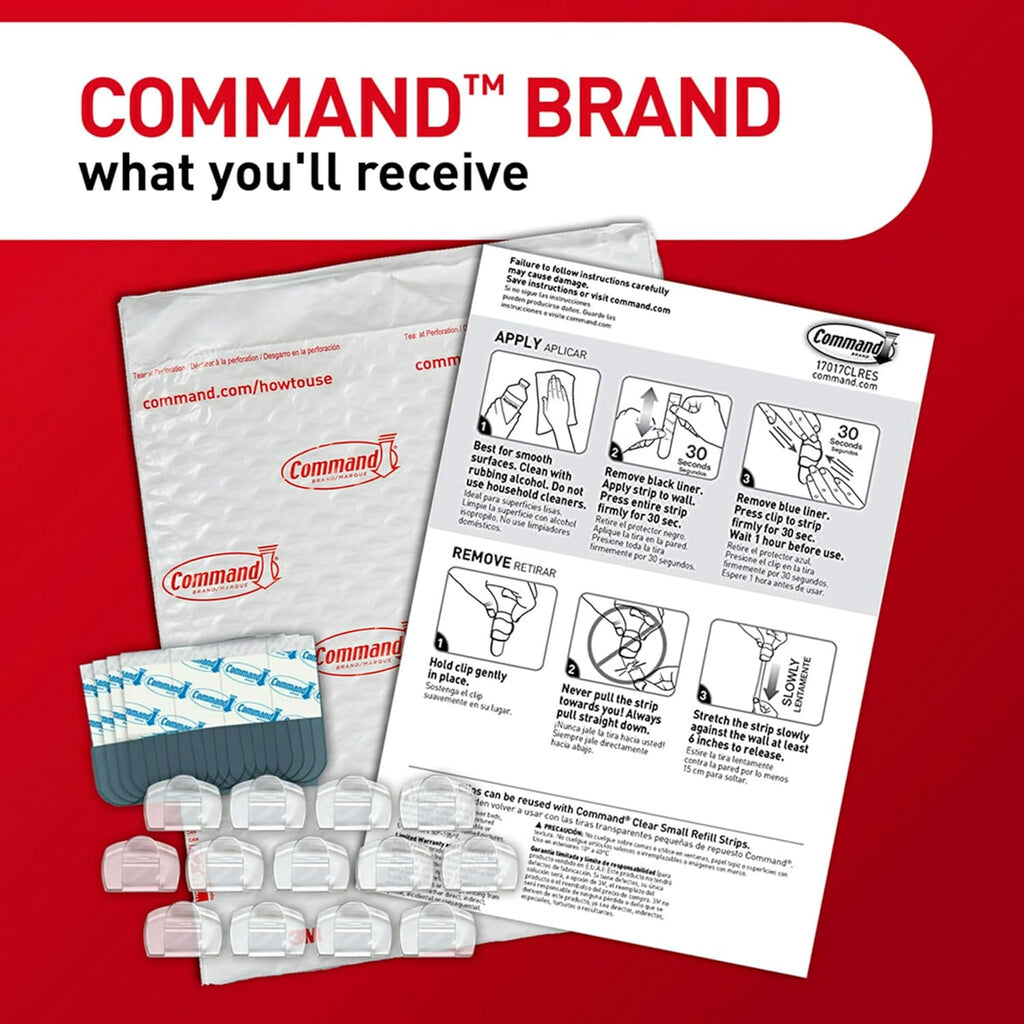 Command Round Cord Clips, Damage-Free Hanging Cable Clips, No Tools Wall Clips for Hanging Electrical Cables of