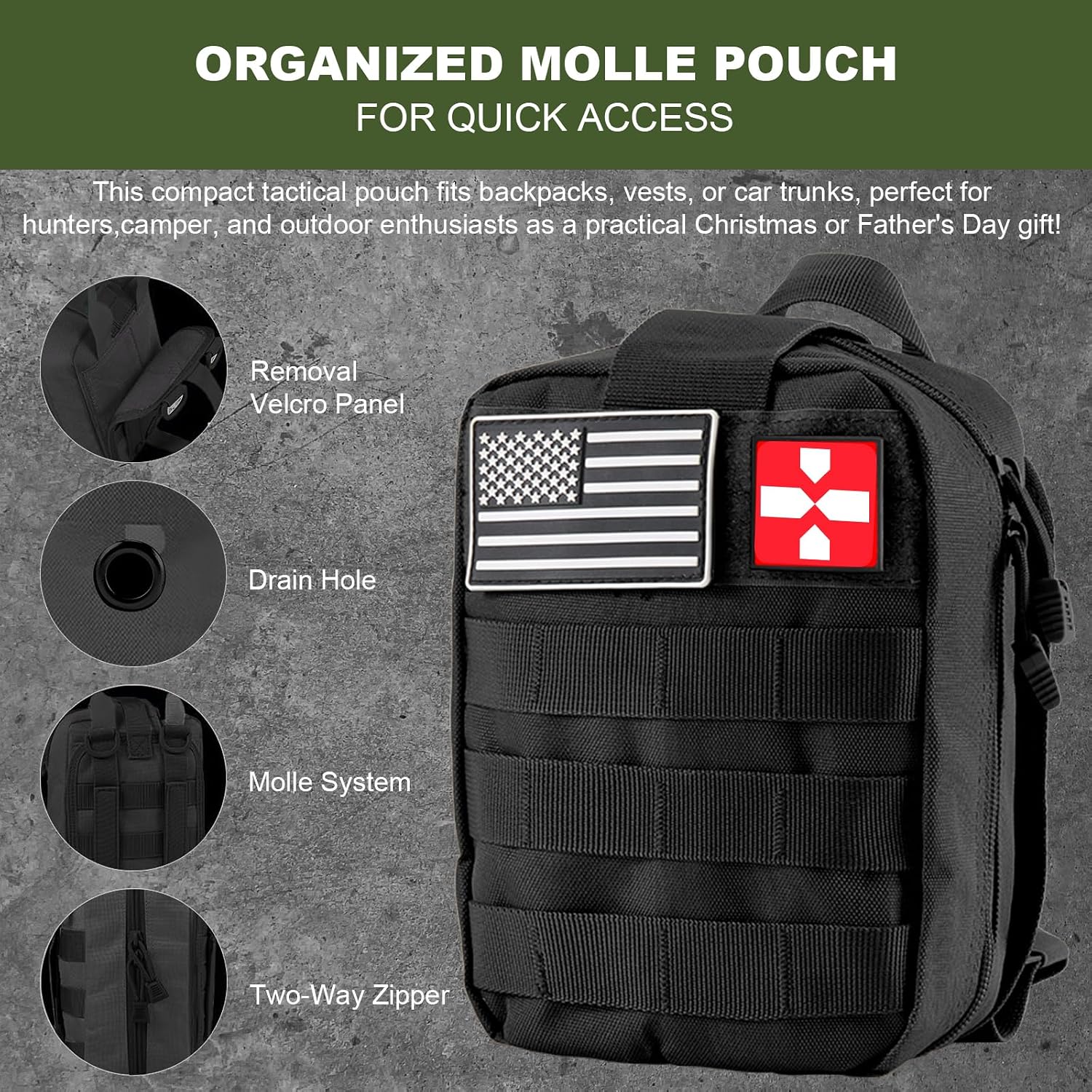 Gifts for Men Fathers Day Dad, Survival Kit, 150 PCS Survival Gear and Supplies Equipment with Trauma Bag, Molle