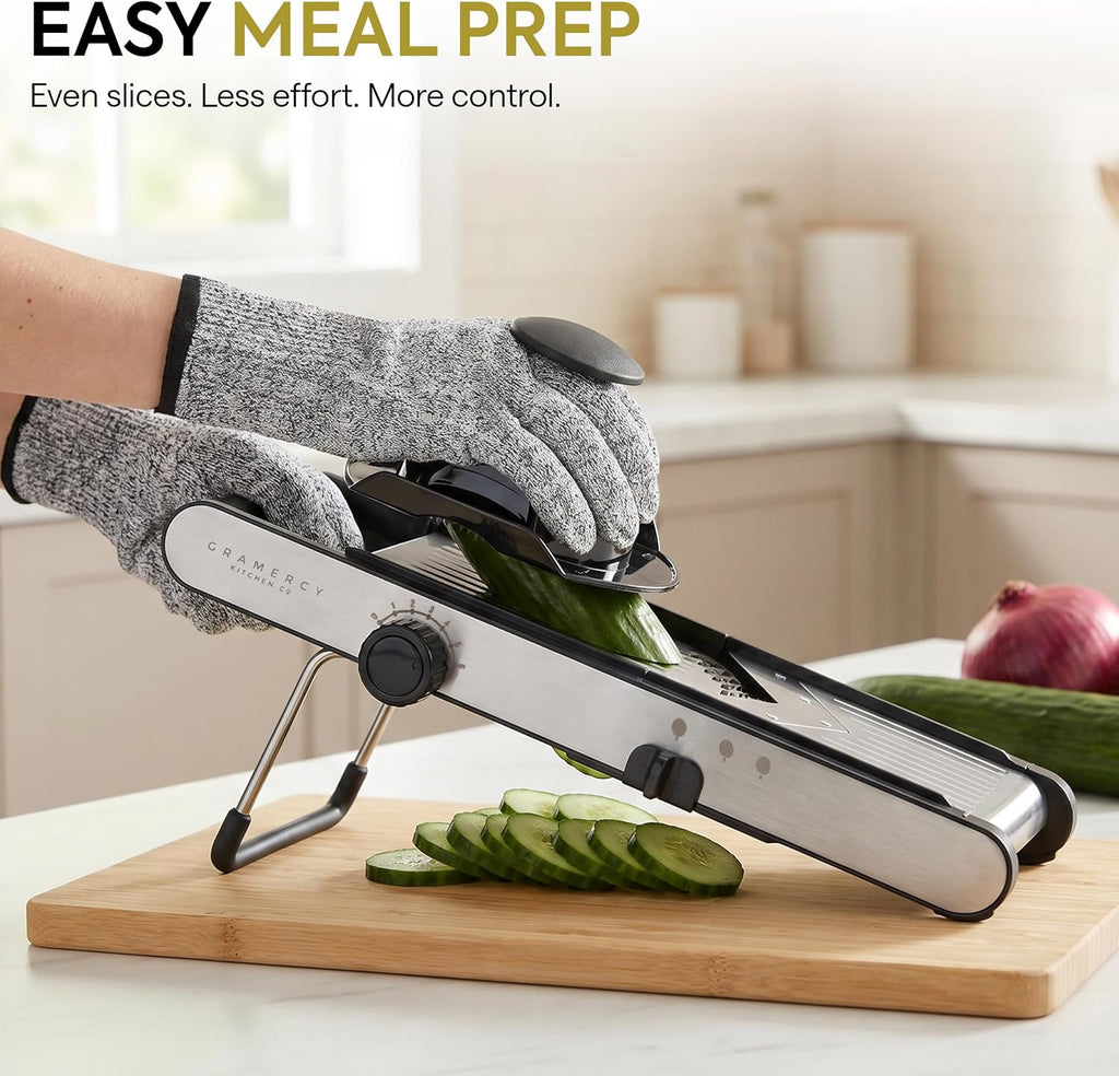 Gramercy Mandoline Slicer for Kitchen, Adjustable V-Blade, 36 Slice Options | Make Even Cuts with One Dial, 6