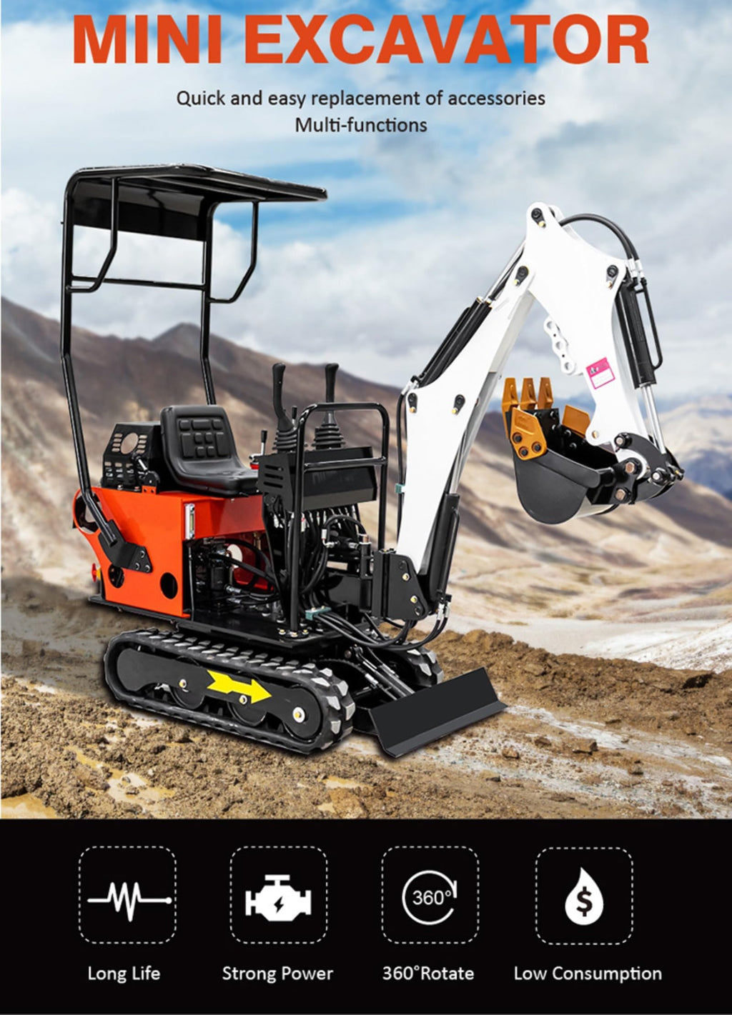 1.5T Compact Mini Excavator Hydraulic Crawler Machine for Garden Projects