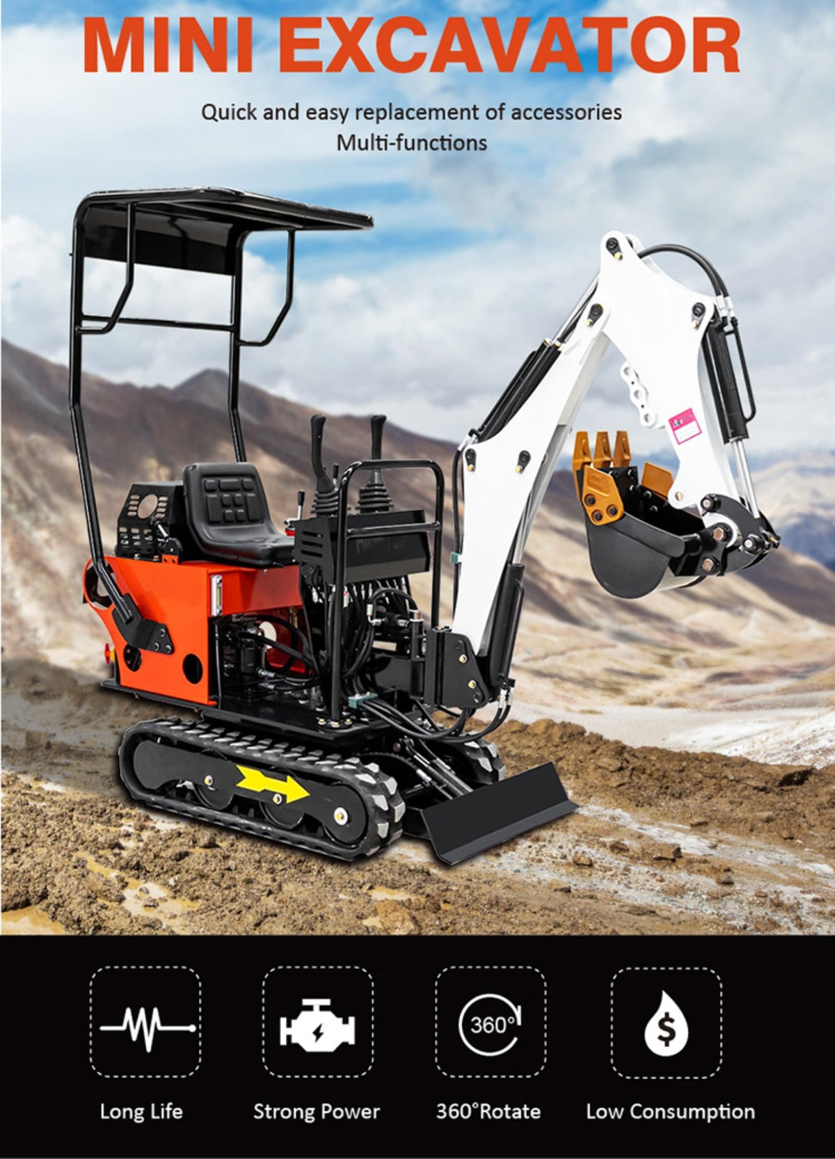 1.5T Compact Mini Excavator Hydraulic Crawler Machine for Garden Projects