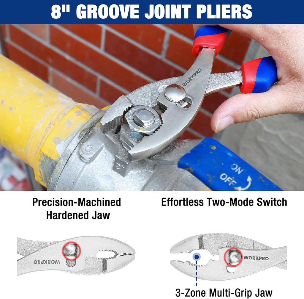Pliers Set 4-piece Locking Plier Slip-joint Plier Groove Joint Pliers and Adjustable Wrench Home Maintenance Tool Kit