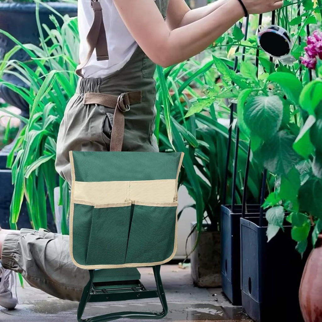 Garden Kneeler and Seat with Thicken & Widen Soft Kneeling Pad,Foldable Garden Stool Heavy Duty Gardening Bench for