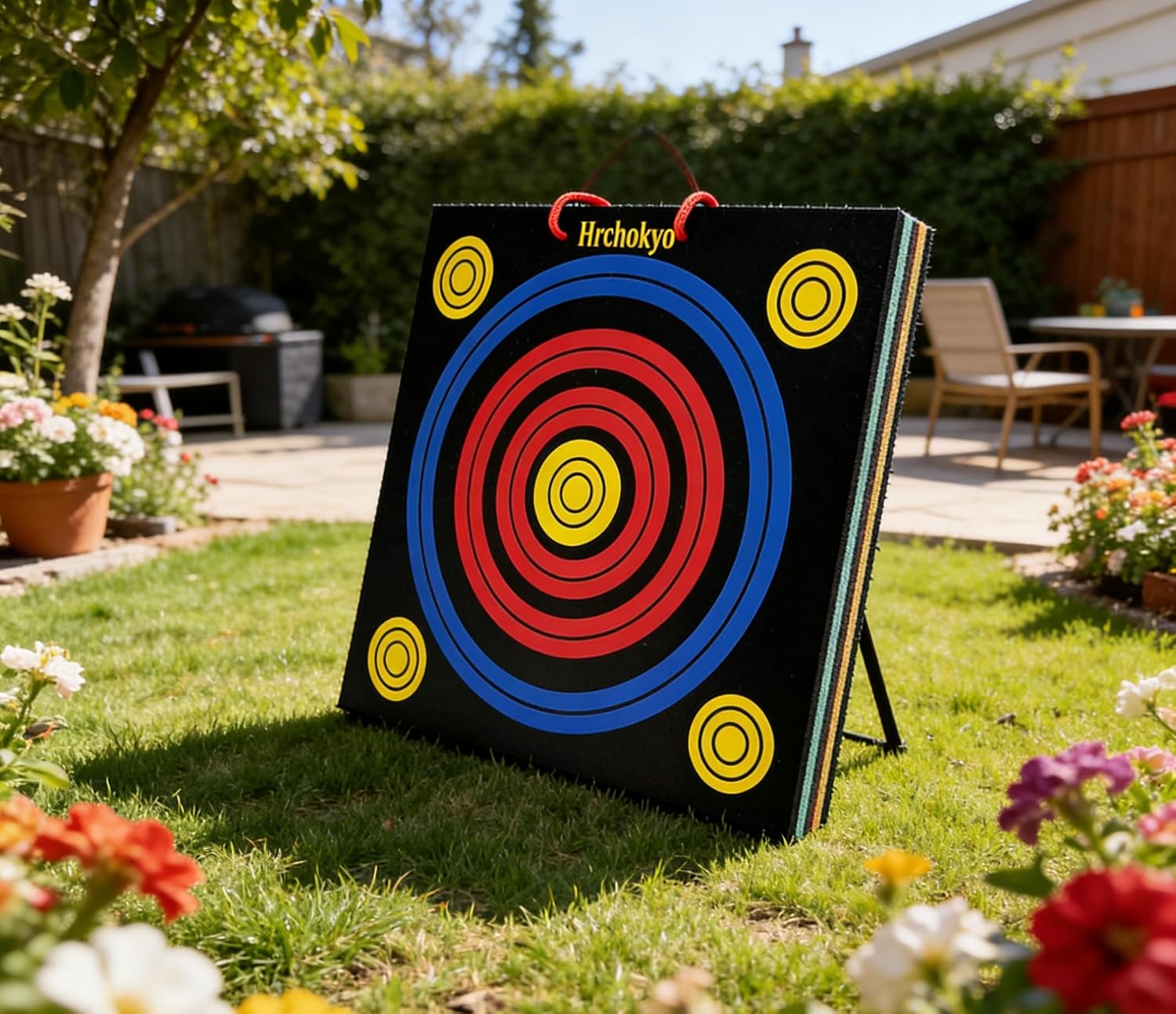 Archery Target - 20" XPE Foam Square Target for Recurve & Compound Bows, Suggestion 15–25lbs Bows, Portable Backyard