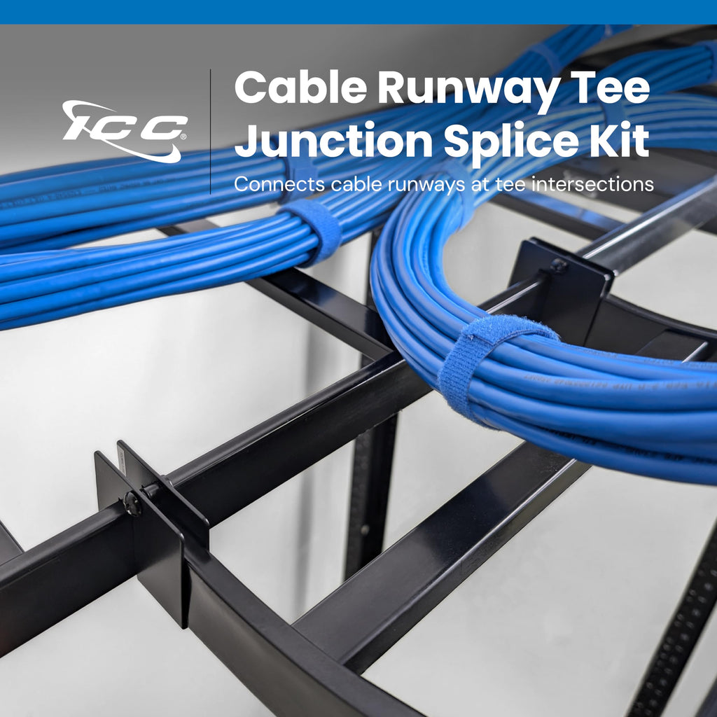 Cable Runway Tee-Junction Splice Kit, Black, 6-Pack
