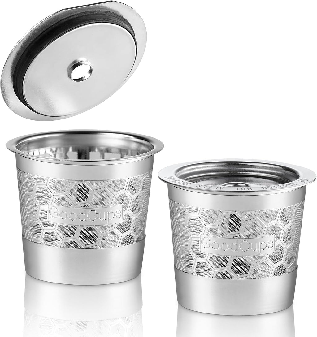 2-Pack 304 Stainless Steel Reusable K-Cup Pods Coffee Filters for Keurig K-Express, K-Elite, K-Duo, K-Mini, Mini