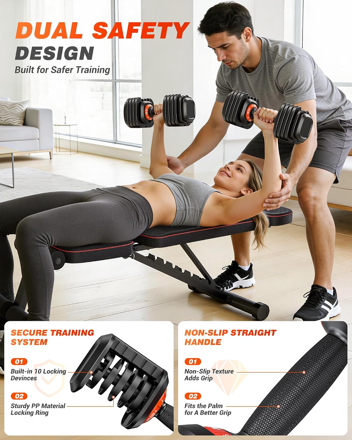 Adjustable Dumbbell Set for Home Gym Strength Training | 25/55/80LB Pair, 10-in-1/16-in-1 Weight Set, 1-Sec Quick