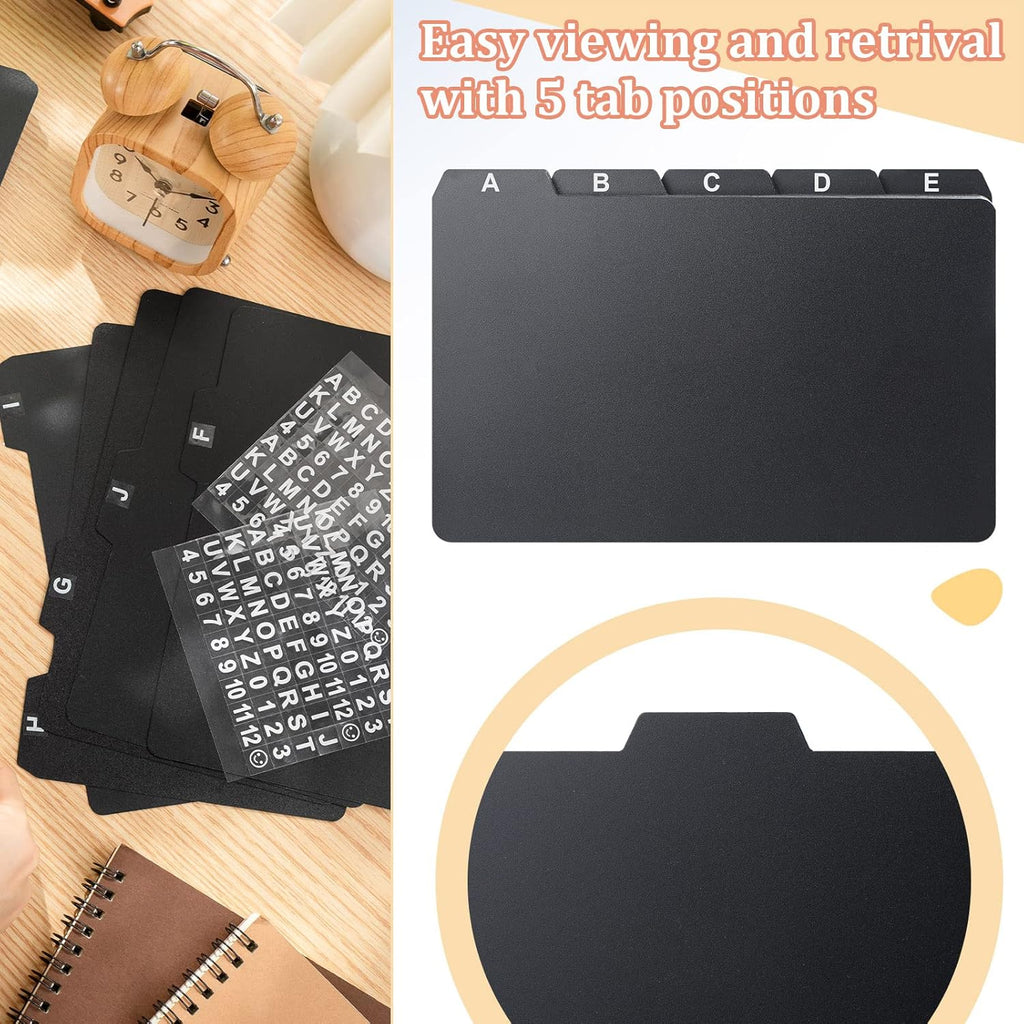 50 Pcs Index Card Dividers 5 x 8 Inch Index Card Dividers with Cards Guides with 2 Pcs A-Z Alphabet Number Stickers