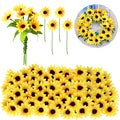 50pcs Artificial Sunflower Heads with Stems, 1.5 in Fake Sunflower
