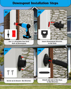 Rain Barrel Diverter Kit - Rain Barrel Downspout Diverter for Rectangular Downspouts, Easily Turn Plastic Containers