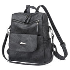 Backpack Purse for Women, PU Leather Ladies Backpack, Black