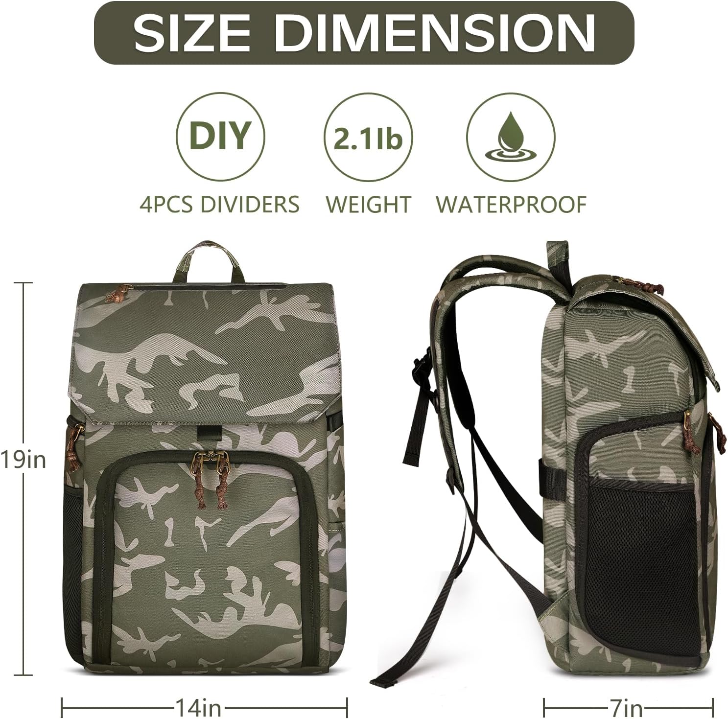 Camera Backpack Bag Professional DSLR SLR Camouflage Camera Backpack for Photographers Waterproof Large Capacity