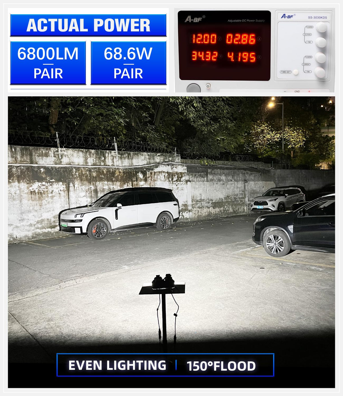 Exzeit 3 inch Led Work Lights for Truck Tractors Mini Excavator Forklift