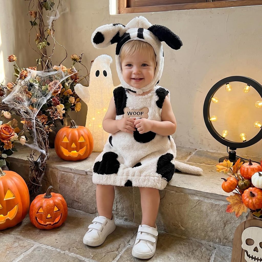 Dalmatian Costume Baby First Halloween Costumes | Newborn Baby Boy Girl Dalmation Costume Cute Spotted Puppy Dog