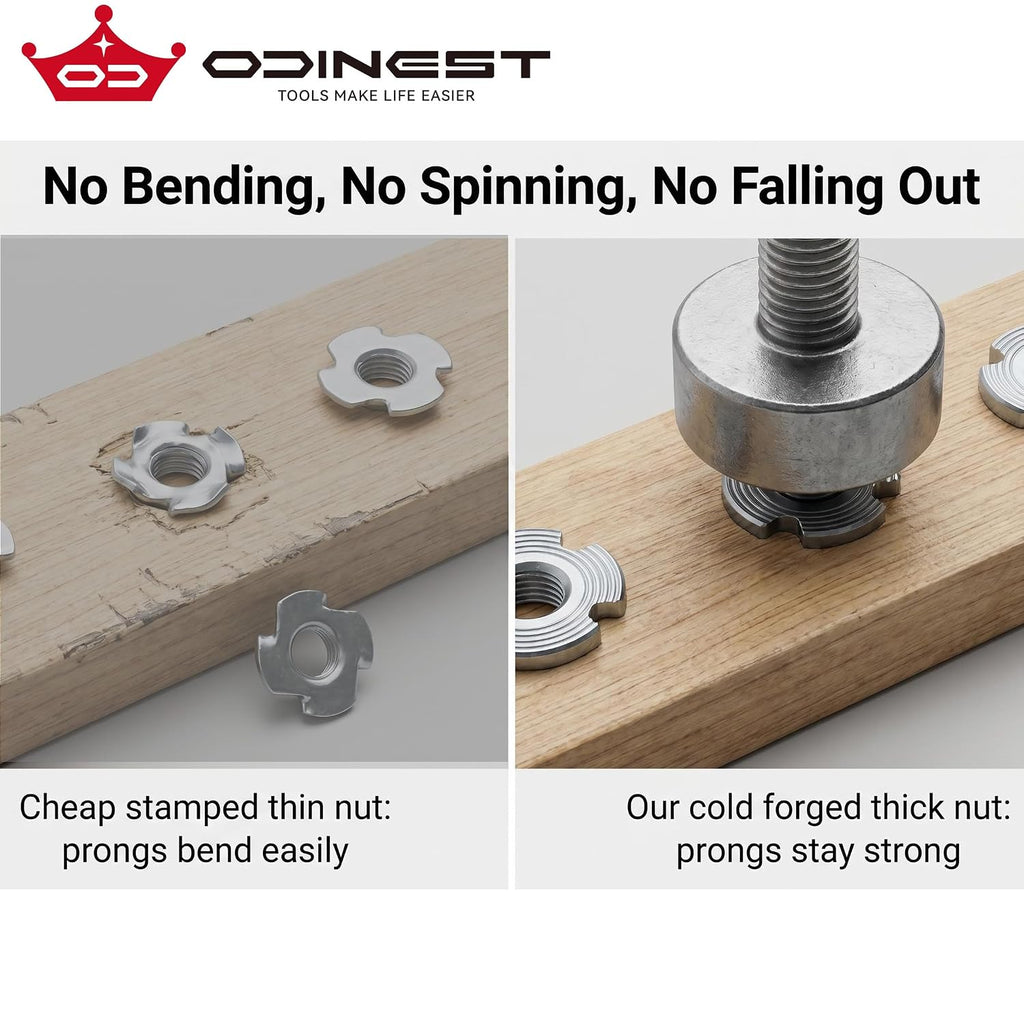 M10 T Nuts for Wood: 30 Pack