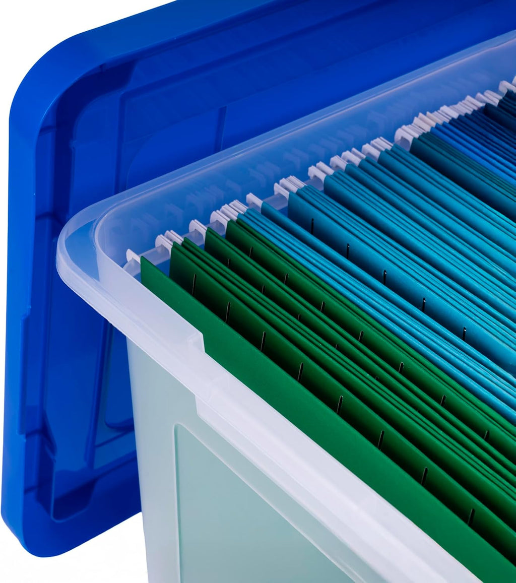 File Storage Box with Lid, Document Protection Box for Letter/Legal Files, Safety File Storage Container, Portable