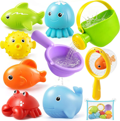 Baby Bath Toys for Kid, Squeezable Bathtub Toys Water Pool Toy for Toddlers | 10PCS Floating Pool Toy for Toddlers