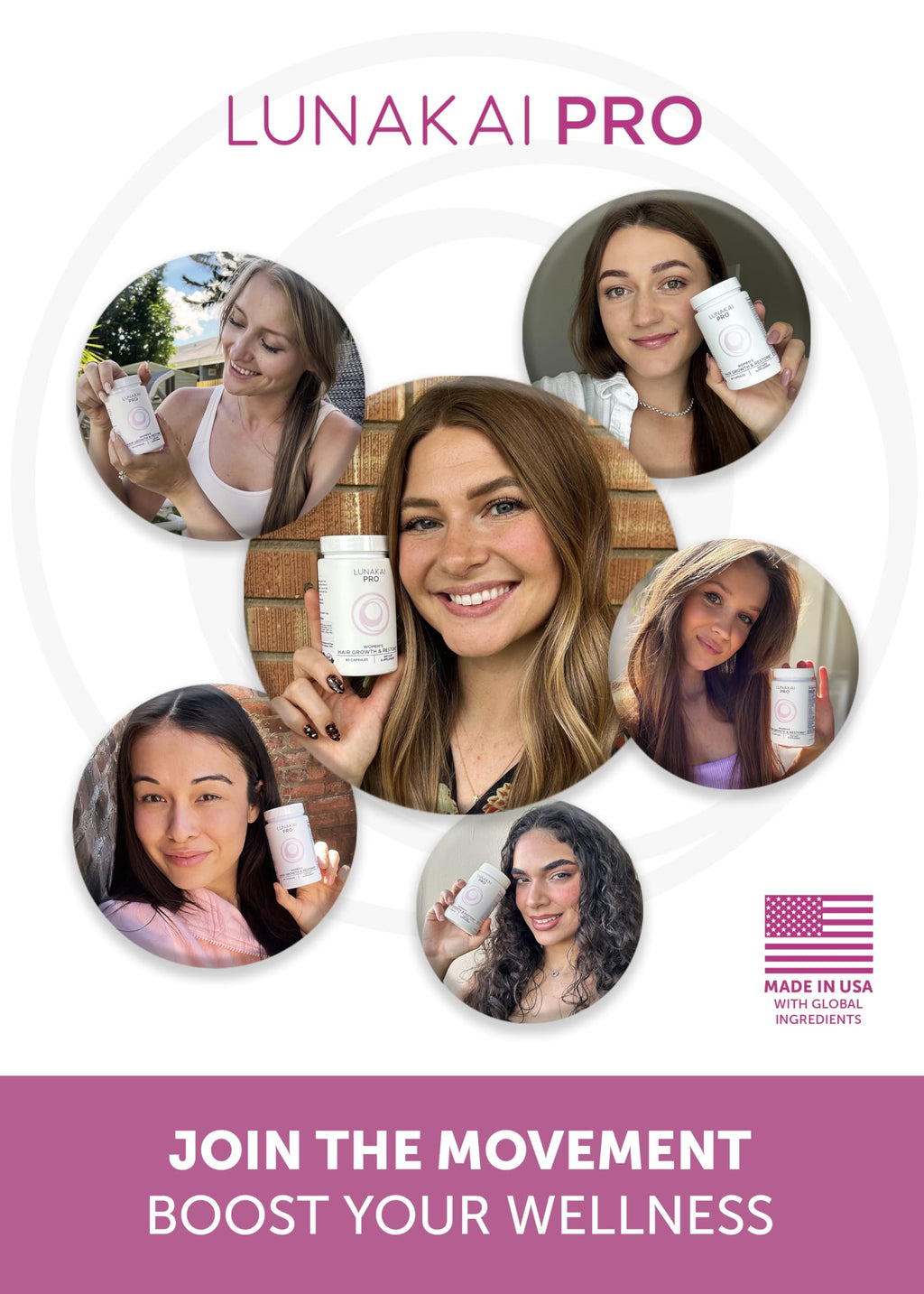 USA Made Hair Growth Supplement for Women, 3 Pack