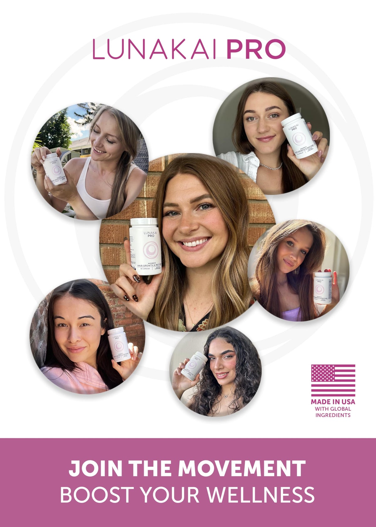 USA Made Hair Growth Supplement for Women, 3 Pack