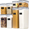 Airtight Food Storage Containers with Lids, 8 PCS Plastic Storage Canisters for Kitchen & Pantry Organization,Dry