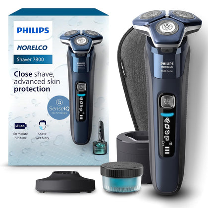 Philips Norelco 7800 Electric Shaver, Black | 45 SteelPrecision Blades, SenseIQ Technology, Nano SkinGlide coating