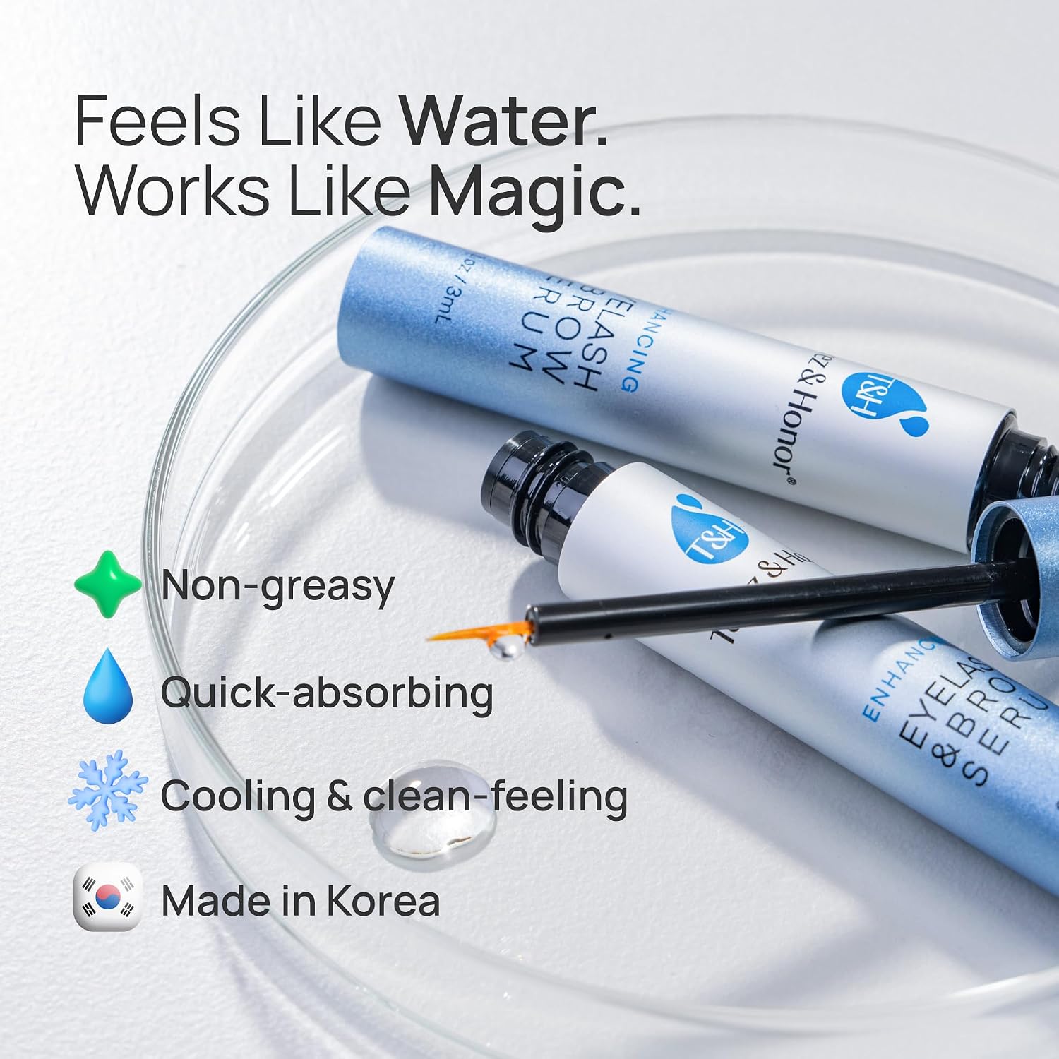 Advanced Eyelash Serum for Thicker, Longer Eyelashes and Eyebrows - Grow Luscious Lashes with Brow Enhancer (3mL)