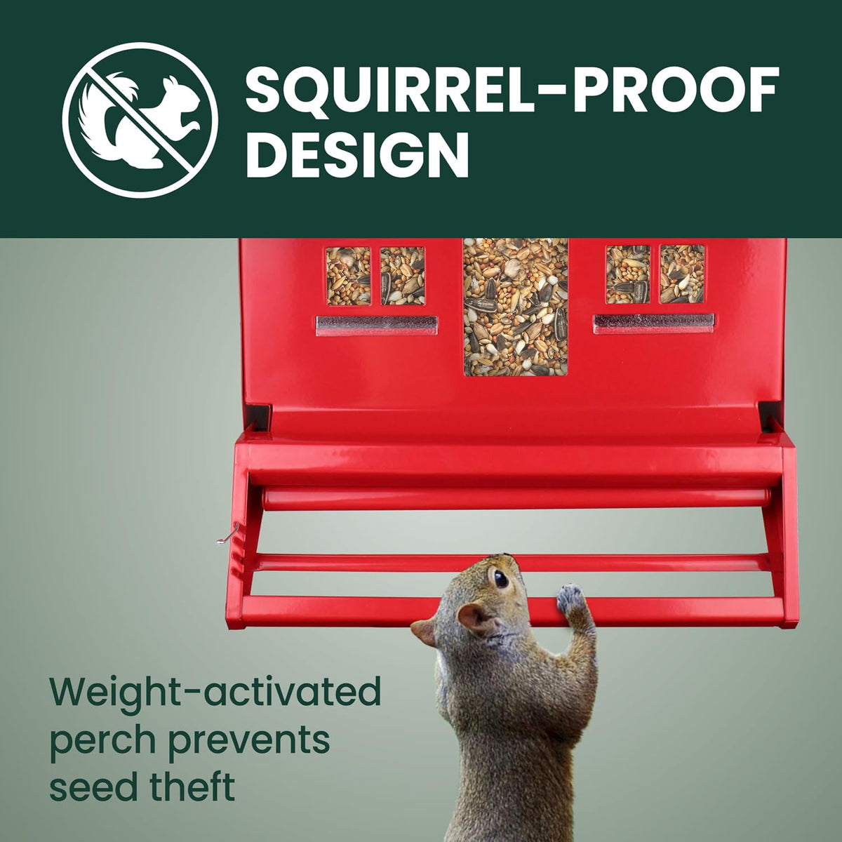 Squirrel-Be-Gone II Country Style Bird Feeder, 8 lb Seed Capacity