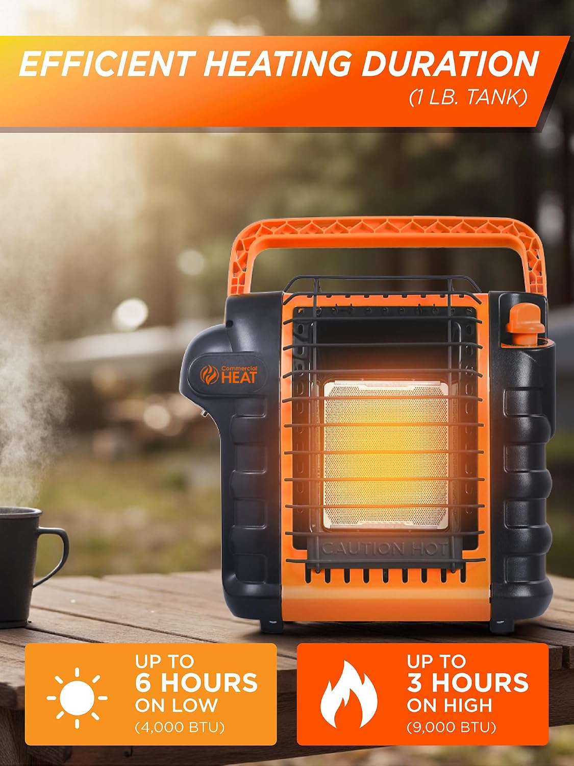 9000 BTU Outdoor Portable Propane Heater, CHP9000O, Orange
